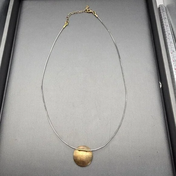 VTG Sterling Silver Pearl Pendant Necklace 925 Germany 2 Tone RL Regis Lecuyer - Picture 3 of 13